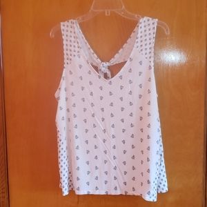 Old Navy cream & black tie-back print tank top XL